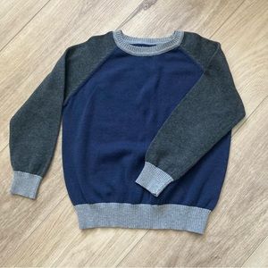 Navy Blue and Grey Kids Sweater Small
